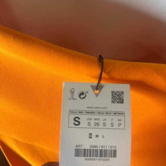 Zara Strapless Dress in Vibrant Orange - Picture 4 of 6